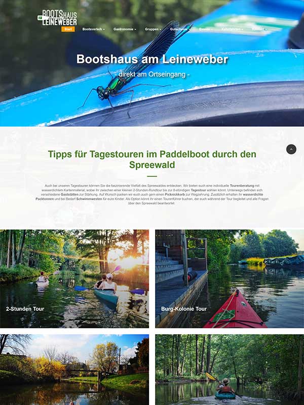 Website für das Bootshaus am Leineweber